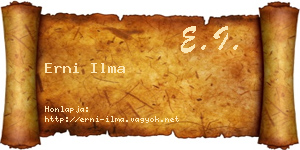 Erni Ilma névjegykártya